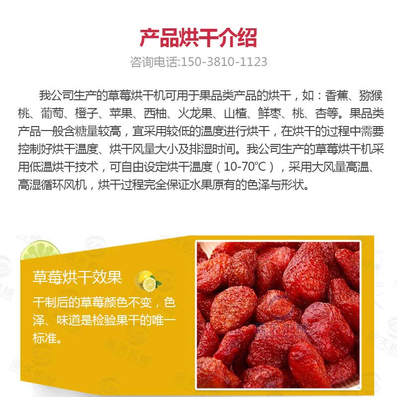 草莓烘干机产品烘干介绍